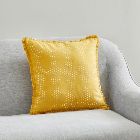 Fringed Diamond Geometric Cushion Cover Dunelm