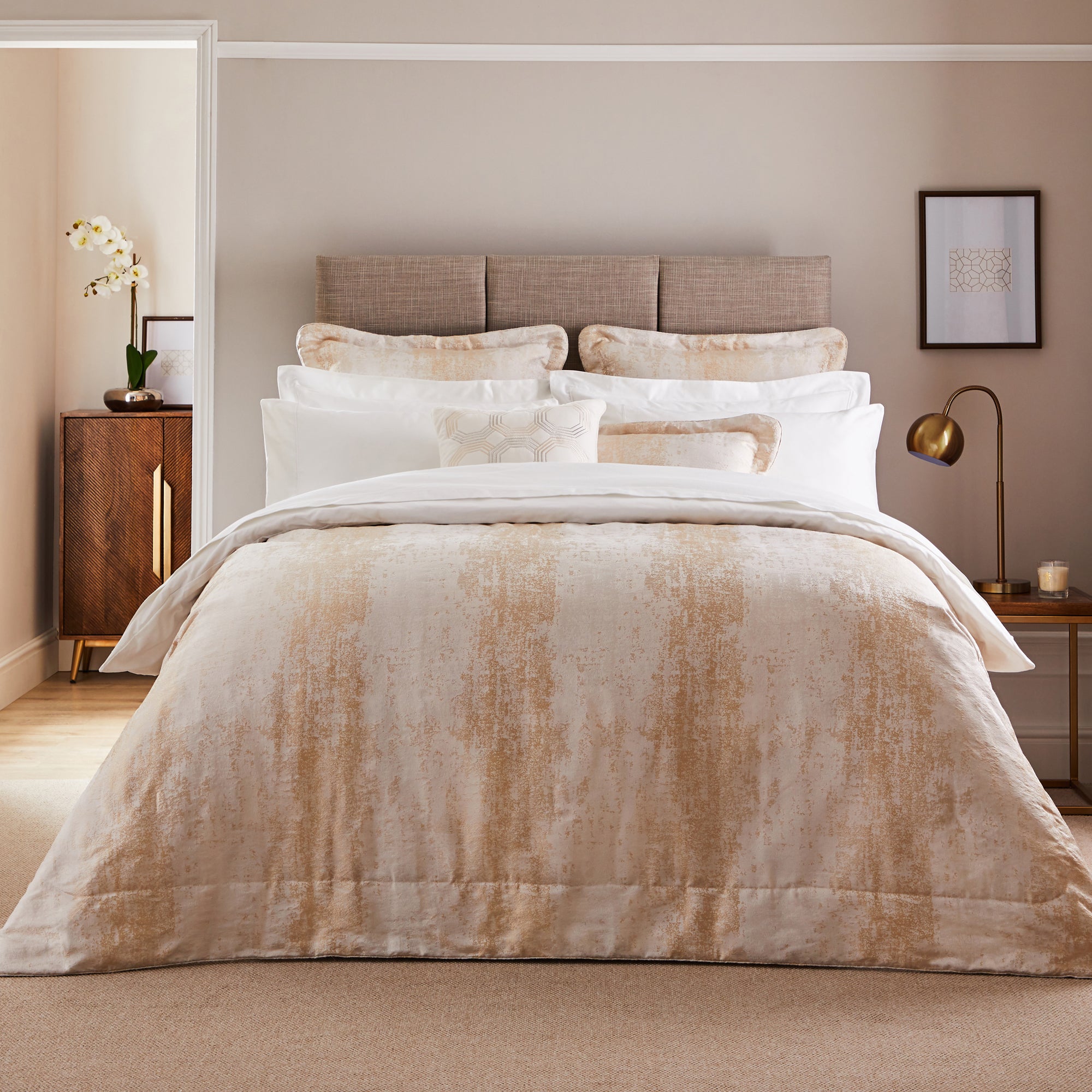 Dorma Purity Corinthia Bedspread Gold