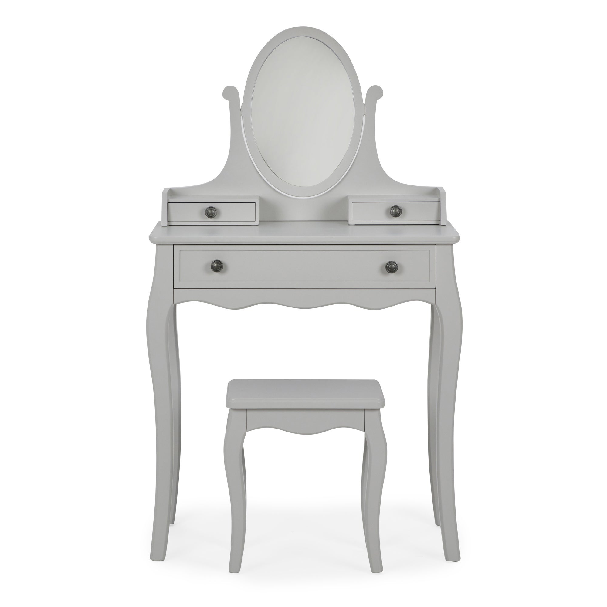 Clara 3 Dressing Table Set With Mirror Grey Grey