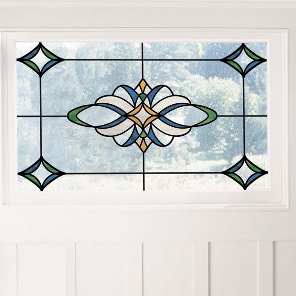 Blue Meridan Static Stained Glass Decal image 1 of 3