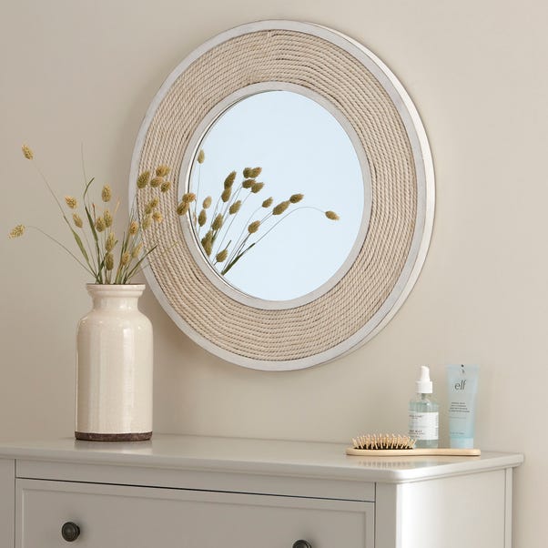 Lina Rope Round Wall Mirror Dunelm, Mirrors With Rope Frame