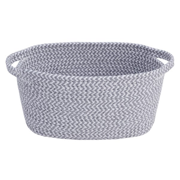 Light Grey Rope Basket  undefined