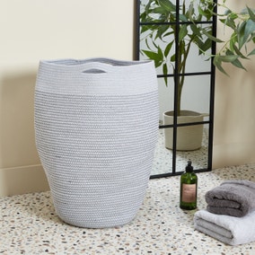 Grey Cotton Rope Laundry Bag