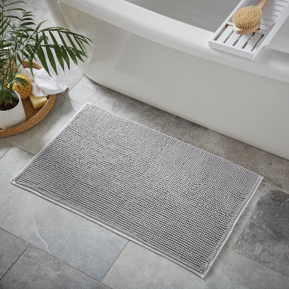 grey patterned bath mat