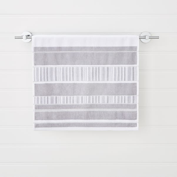 Sheared Stripe Silver Towel image 1 of 3