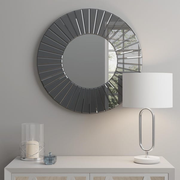 Round Smoked Wall Mirror, 65cm Smoke (Grey) undefined