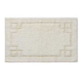 Luxury Cotton Non-Slip Cream Bath Mat