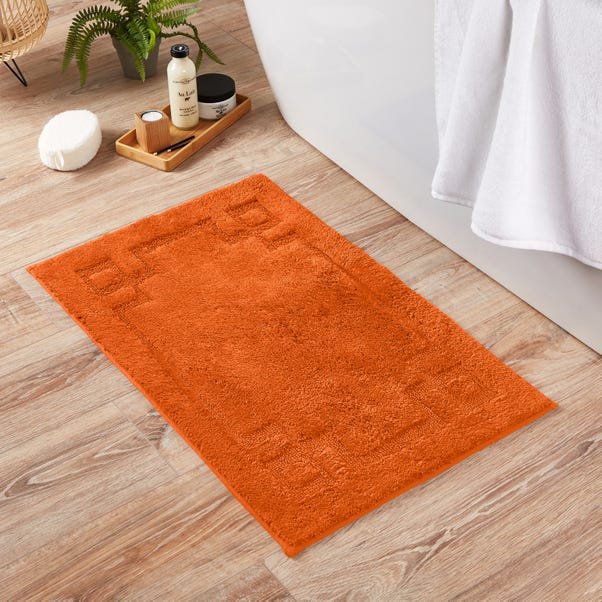 Luxury Cotton Non-Slip Burnt Orange Bath Mat