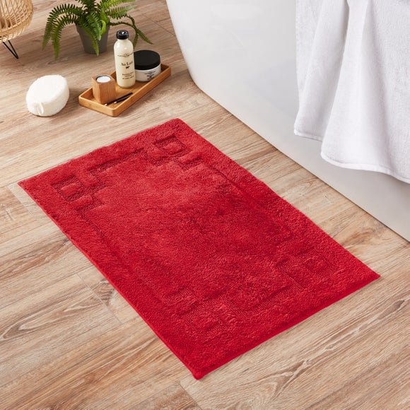 red bath mat