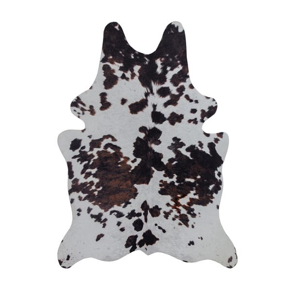 Cow Print Rug Black and white