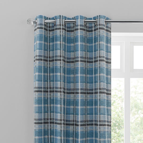 Bonnie Check Blue Eyelet Curtains Dunelm Bonnie Check Blue Eyelet Curtains Dunelm, Navy And Green Curtains