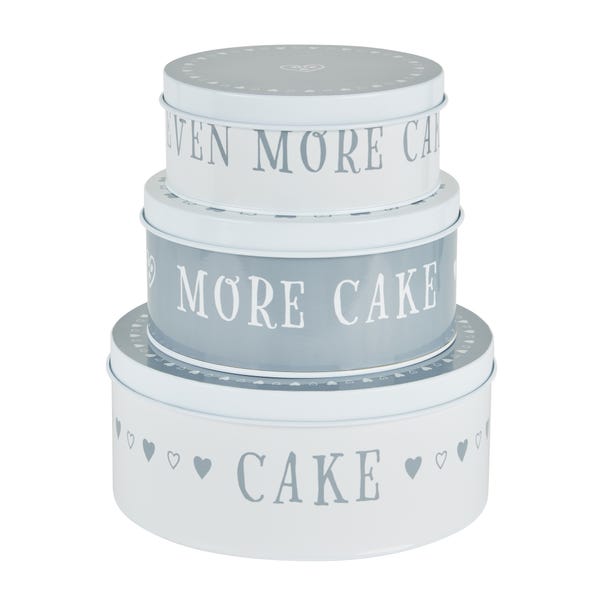 Dunelm Set of 3 Life Is Cake Tins image 1 of 4