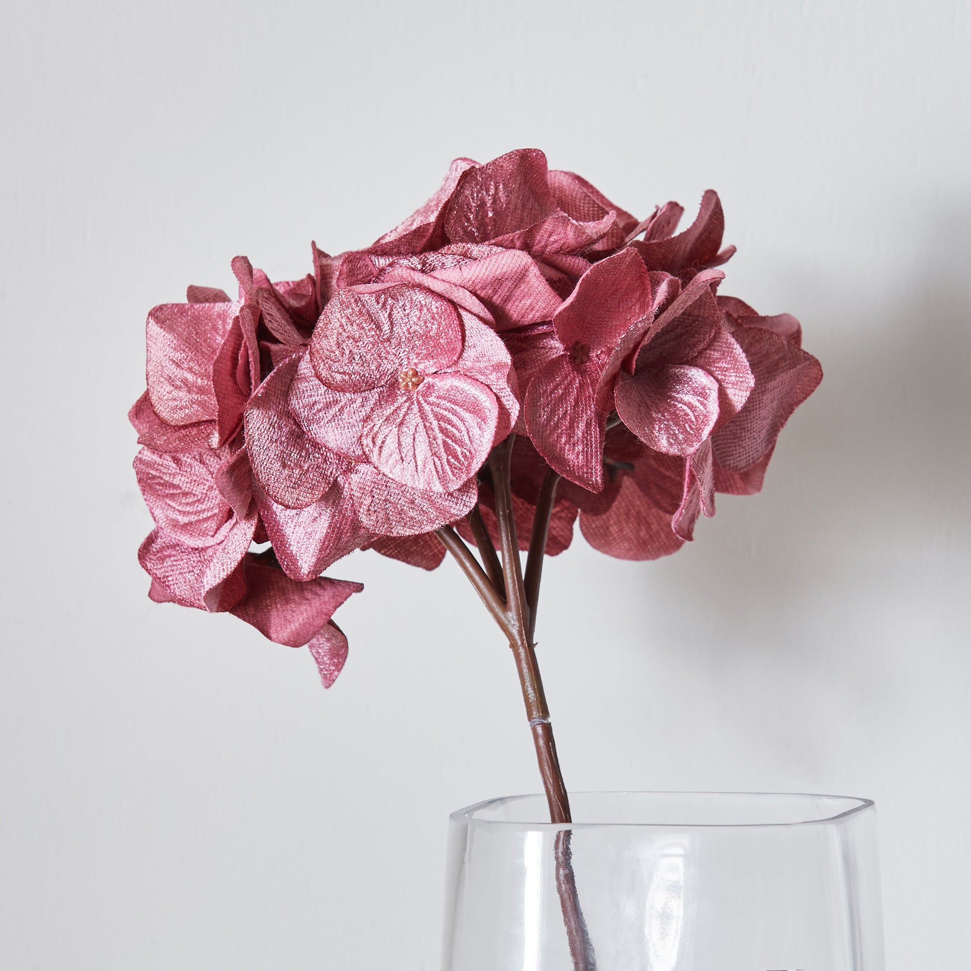 Artificial Diamonmd Velvet Hydrangea Pink 77cm | Dunelm