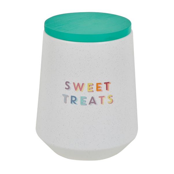 Rainbow Ceramic Biscuit Canister White