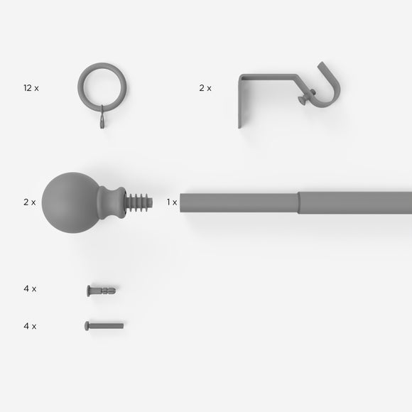 Ashton Metal Extendable Curtain Pole Dunelm