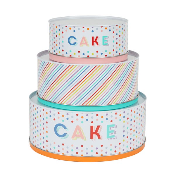Dunelm Rainbow Cake Tins MultiColoured