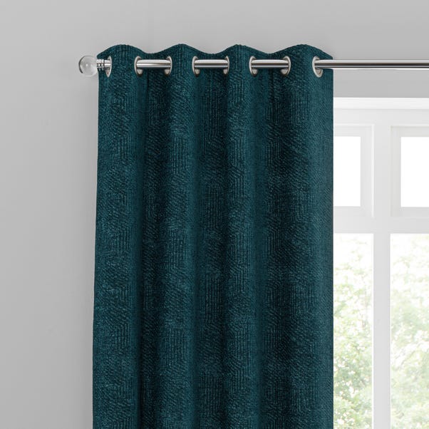 Chenille Geo Eyelet Curtains image 1 of 8