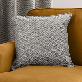 Global Herringbone Grey Cushion