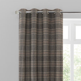 Yorkshire Check Biscuit Eyelet Curtains
