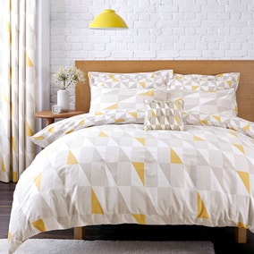 Elements Skandi Geometric Yellow Reversible Duvet Cover and Pillowcase Set