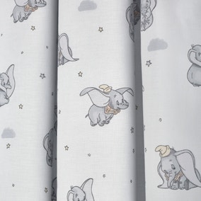 Disney Dumbo White Thermal Blackout Pencil Pleat Curtains