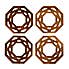 Set of 4 Wooden Cut Out Coasters Natural