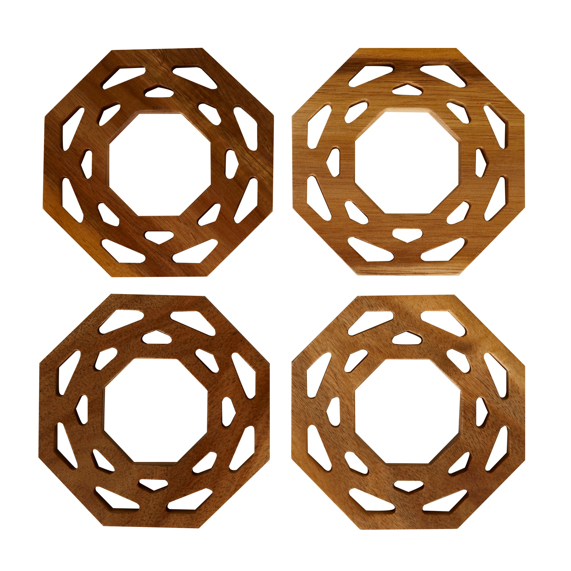 Set of 4 Wooden Cut Out Coasters