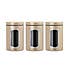 Set of 3 Champagne Brabantia Window Kitchen Canisters Champagne