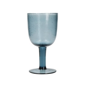 Blue Bubble Wine Glass