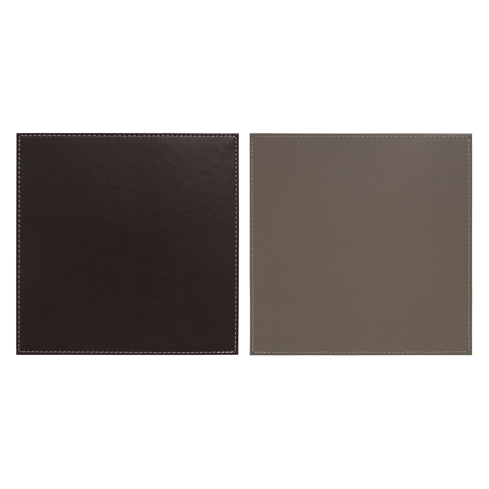 Set of 4 Dual Colour Faux Leather Placemats