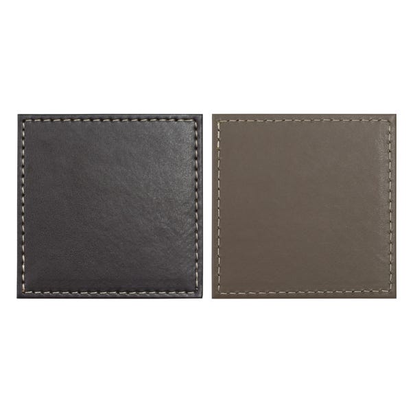 Set of 4 Dual Colour Faux Leather Coasters image 1 of 1