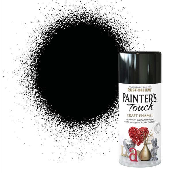 Rust-Oleum Painters Touch Black Enamel Spray Paint 150ml image 1 of 5