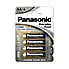 Pack of 4 Panasonic Everyday Power AA Batteries Black