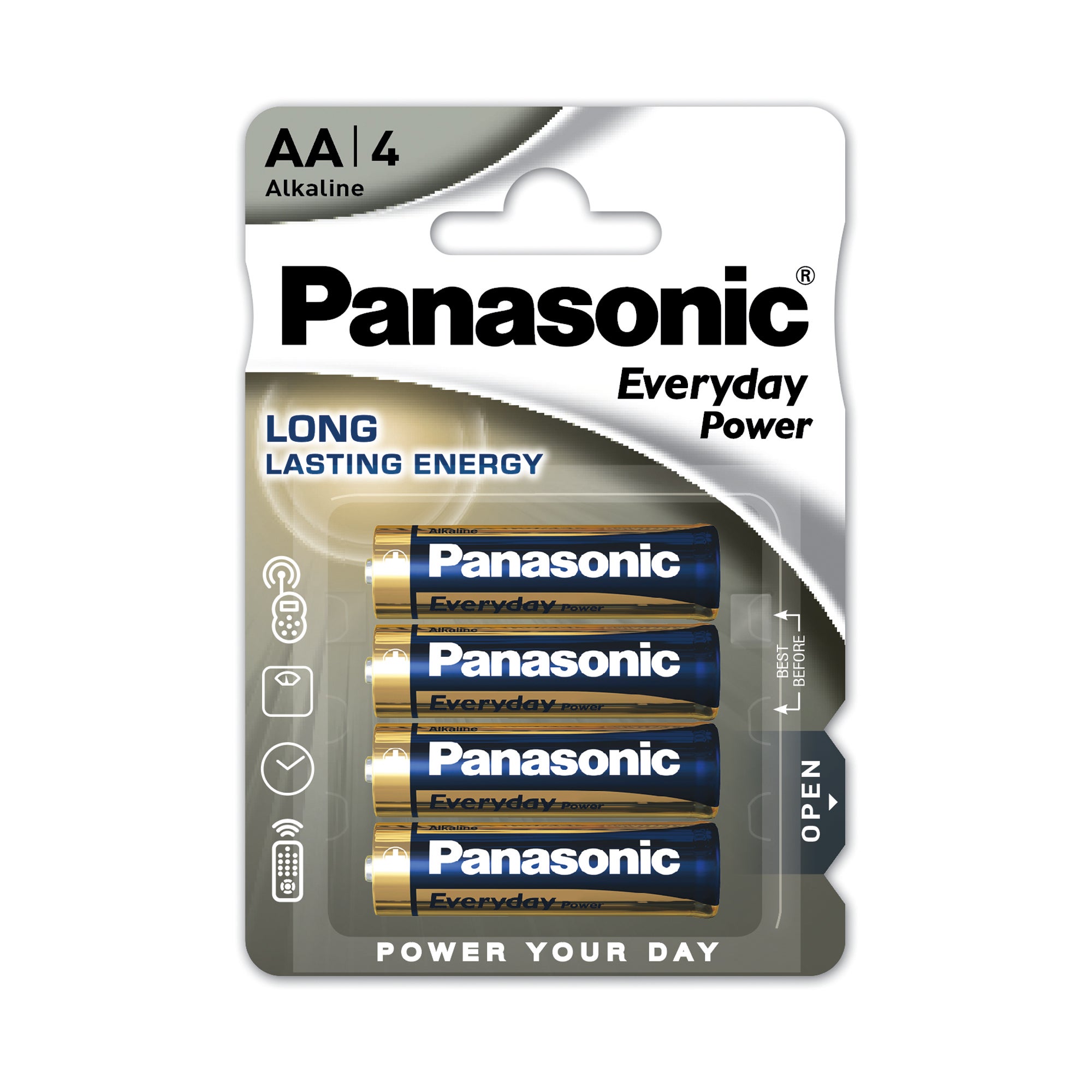 Pack of 4 Panasonic Everyday Power AA Batteries