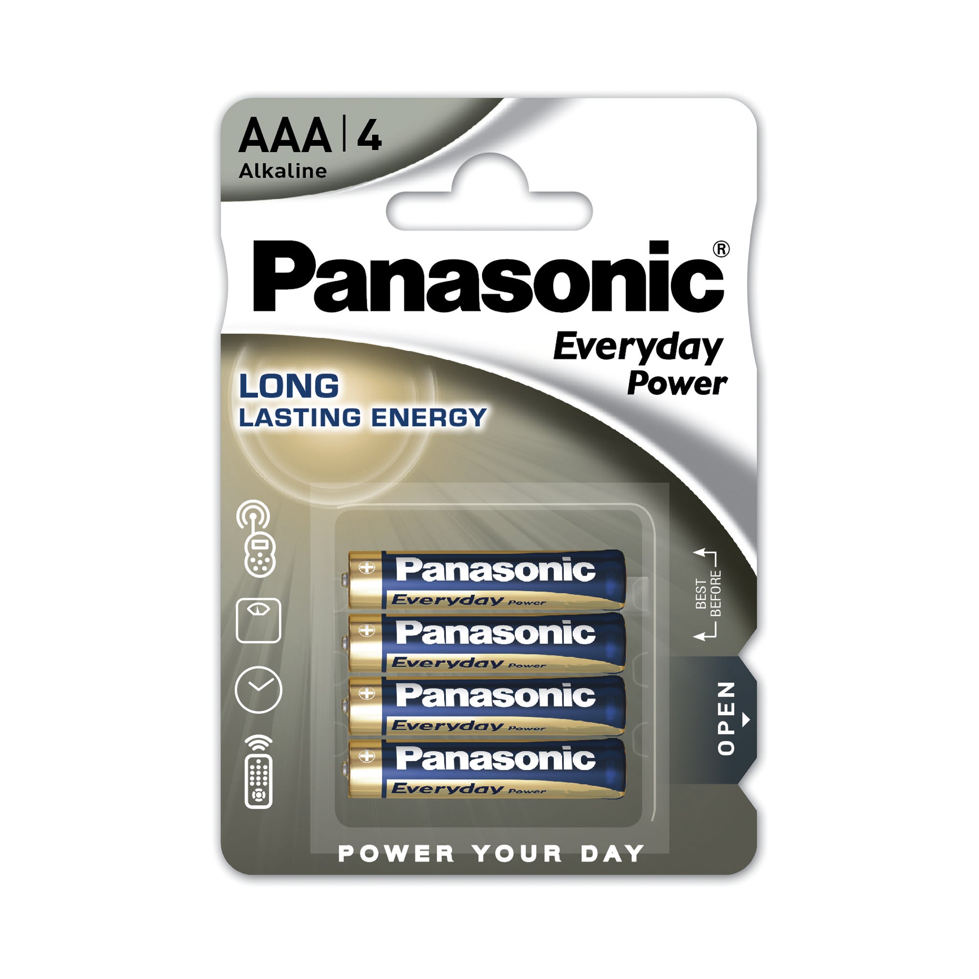 Pack of 4 Panasonic Everyday AAA Batteries