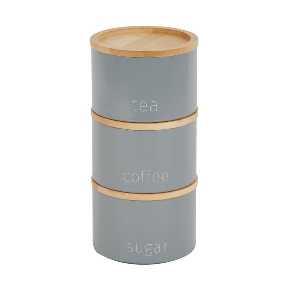Grey Stacking Metal Tea, Coffee and 