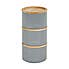 Set of 3 Grey Metal Stacking Canisters Grey