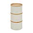 Set of 3 Cream Metal Stacking Canisters Cream