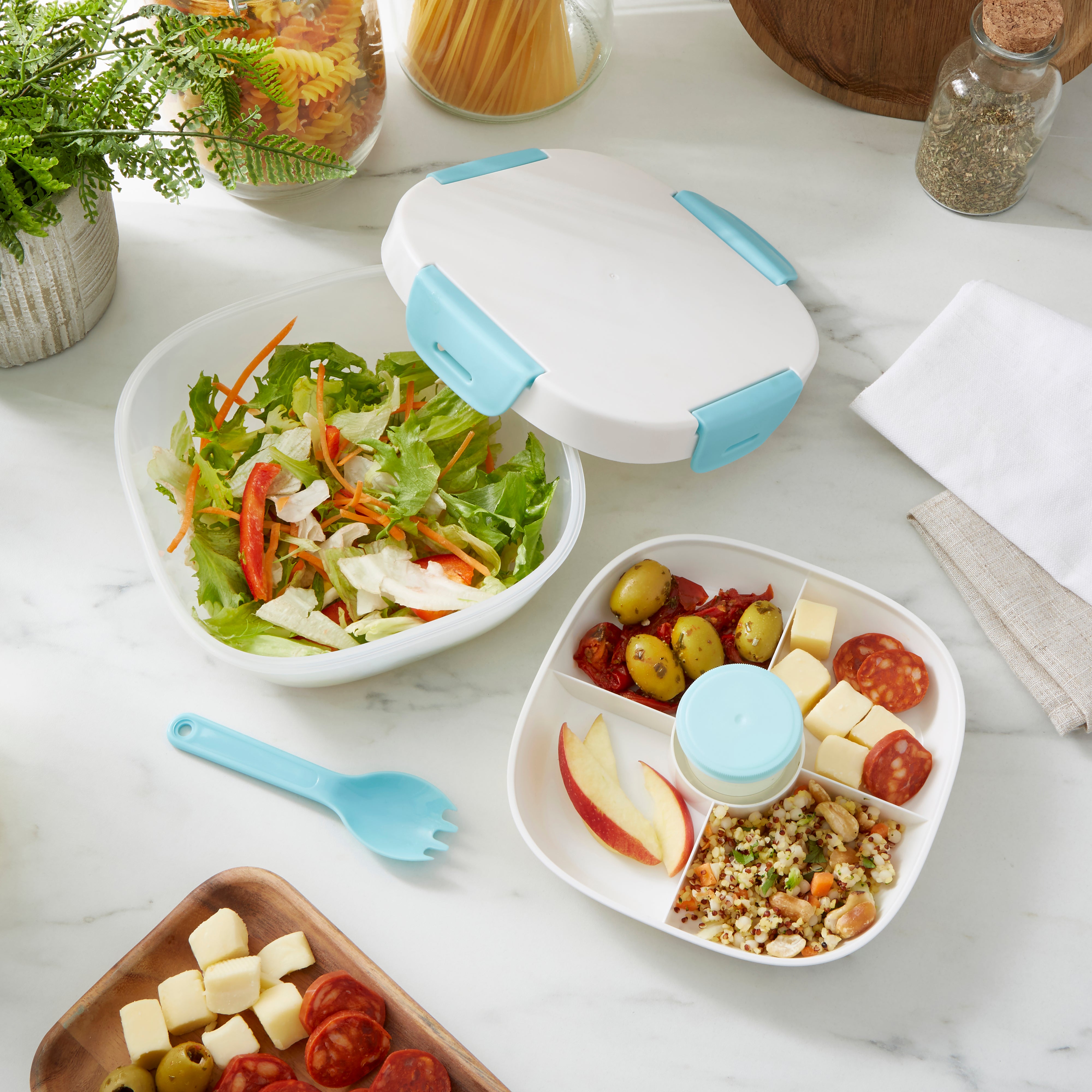Lunch Box with Dressing Compartment