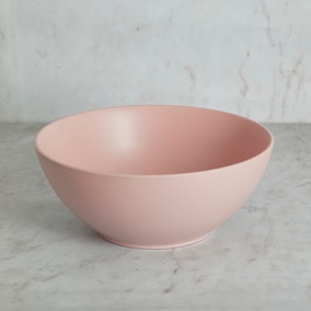Stoneware Pink Serving Bowl