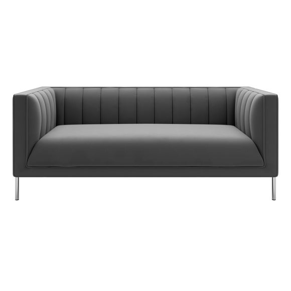 Bellamy Velvet 2 Seater Sofa - Grey | Dunelm