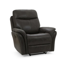 Monte Faux Suede Reclining Armchair - Slate Grey