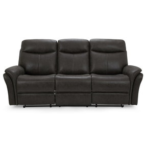 Monte Faux Suede Reclining 3 Seater Sofa - Slate Grey