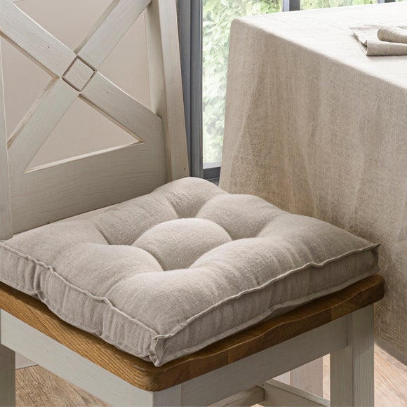 Natural Linen Seat Pad Dunelm