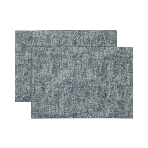 Set of 2 Faux Leather Placemat Grey