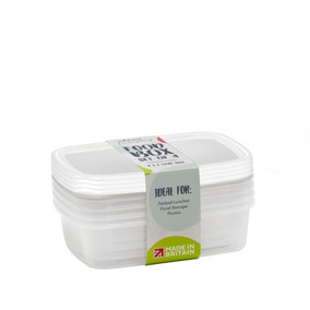 Pack of 4 Food 1L Food Containers