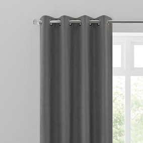Sienna Charcoal Eyelet Curtains