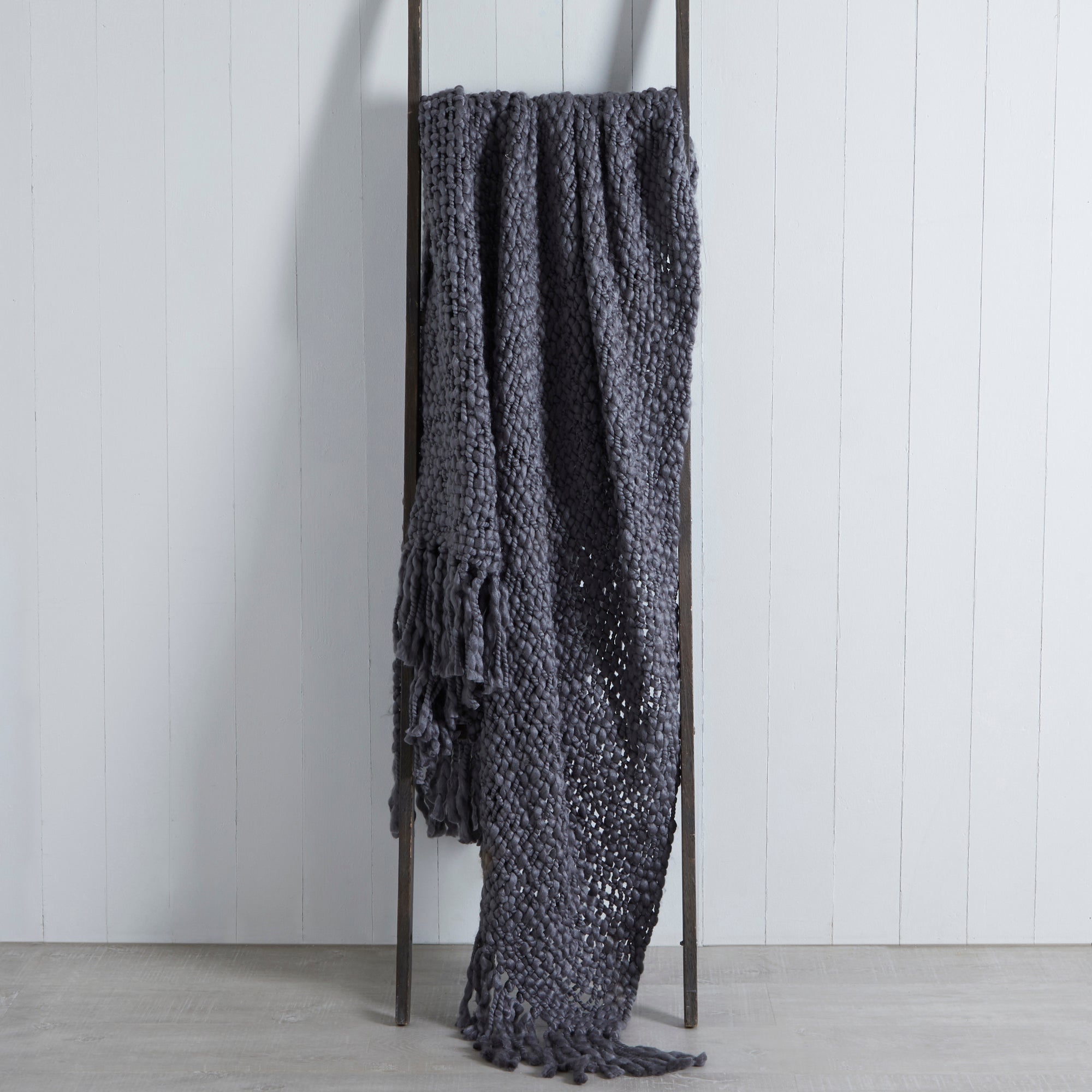 Freya Chunky Knit 130cm X 180cm Throw Charcoal