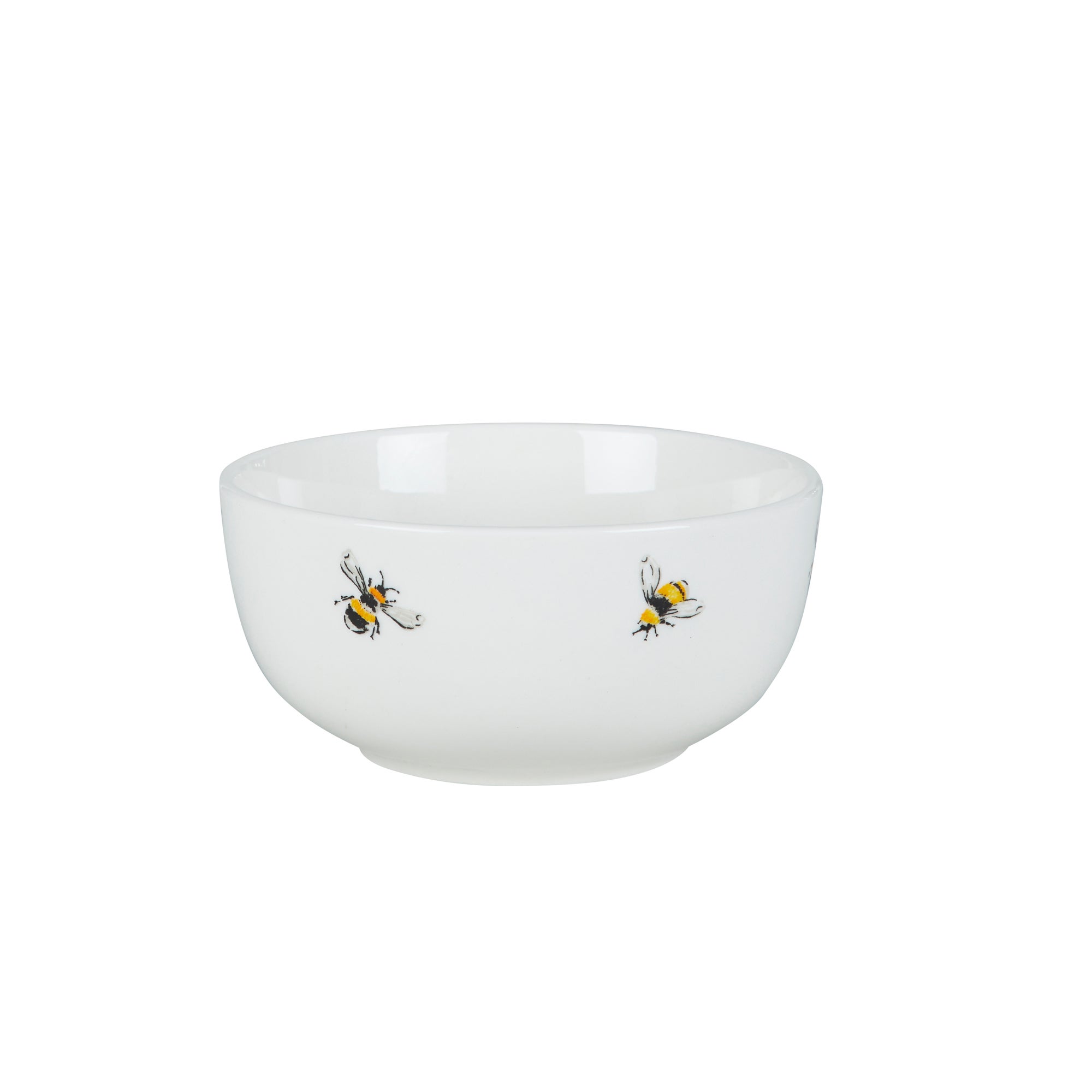 Bee Porcelain Cereal Bowl White Yellow And Black