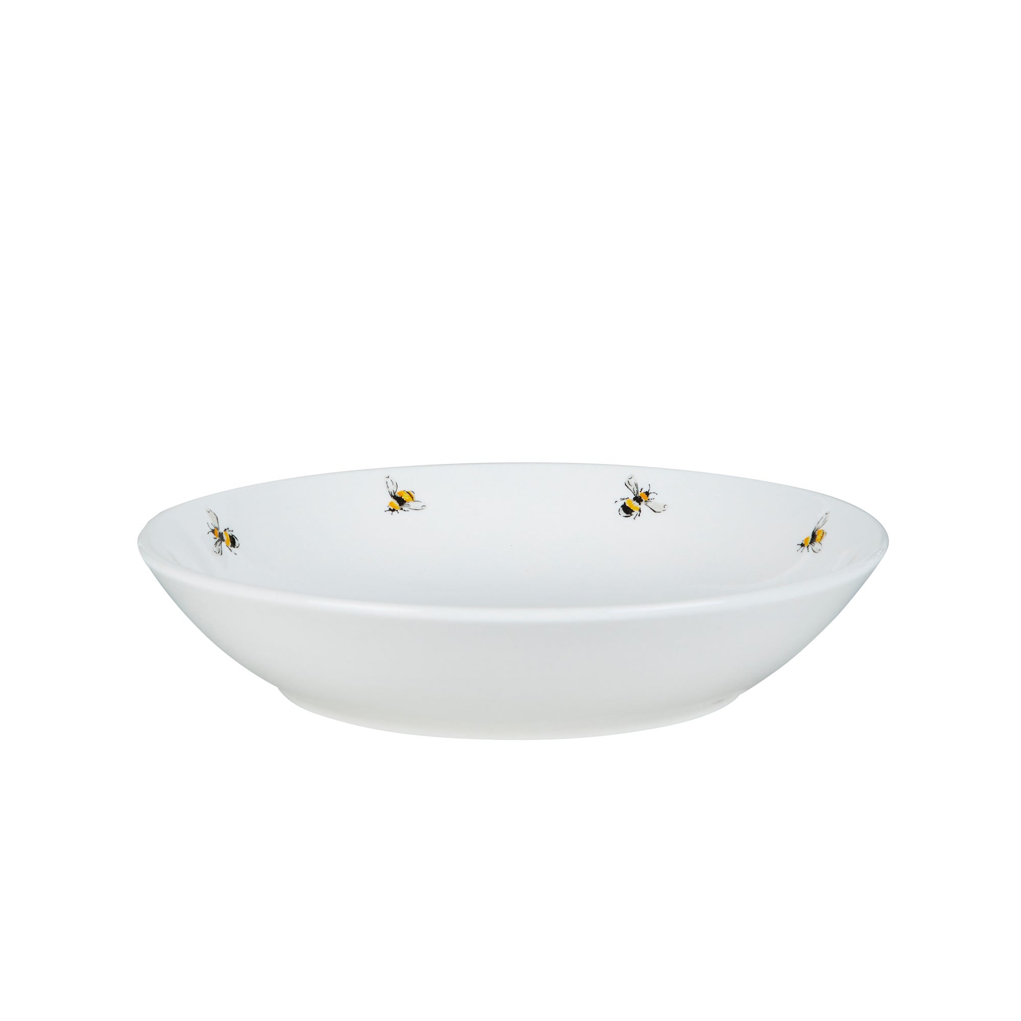 Bee Porcelain Pasta Bowl White Yellow And Black